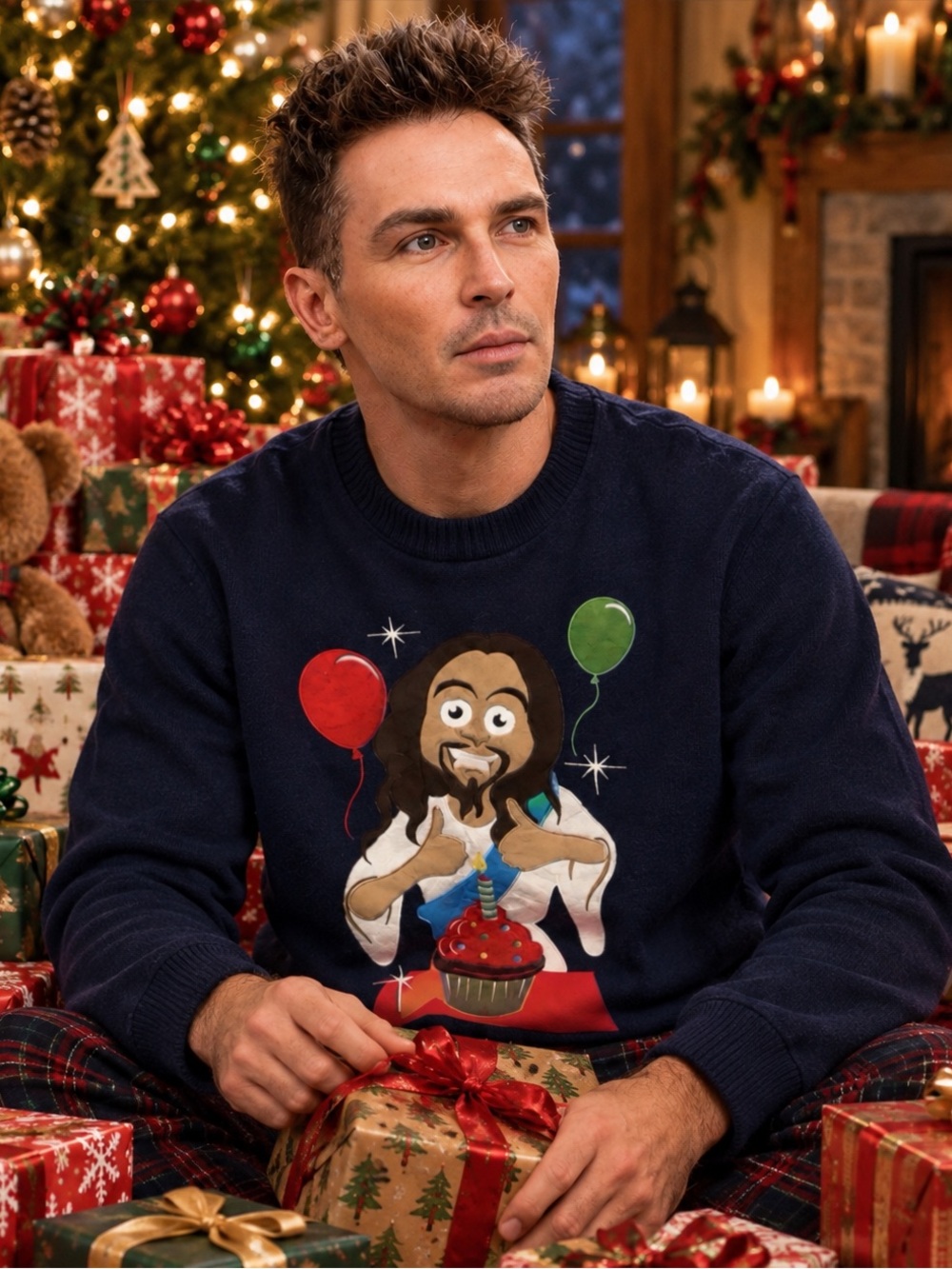 Funky Christmas Jumpers ‘Happy Birthday Jesus’ Christmas sweater - its a classic